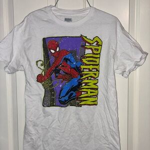 Marvel Spider-Man White Tee with Red and Blue Graphic